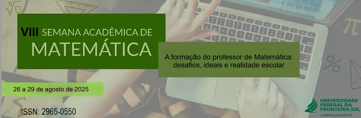 A imagem contém a informação VIII Semana Acadêmica de Matemática